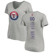 Custom Women's Texas Rangers Custom Backer Slim Fit T-Shirt - Ash