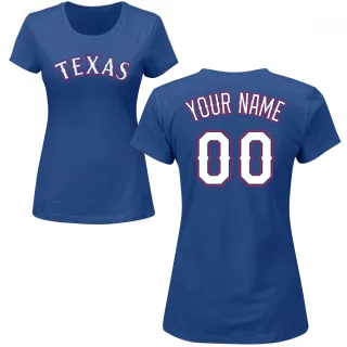 Custom Women's Texas Rangers Custom Name & Number T-Shirt - Royal