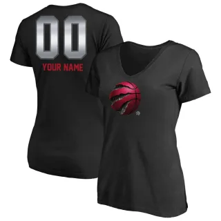 Custom Women's Toronto Raptors Black Custom Midnight Mascot T-Shirt