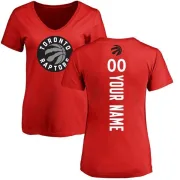 Custom Women's Toronto Raptors Red Custom Backer T-Shirt