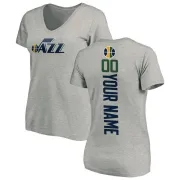 Custom Women's Utah Jazz Ash Custom Backer T-Shirt