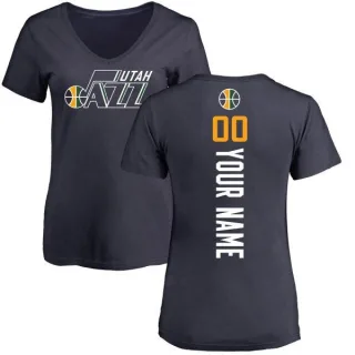 Custom Women's Utah Jazz Navy Custom Backer T-Shirt