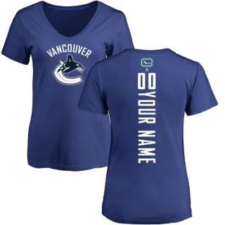 Custom Women's Vancouver Canucks Custom Backer T-Shirt - Blue