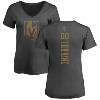 Custom Women's Vegas Golden Knights Charcoal Custom One Color Backer T-Shirt