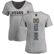 Custom Women's Vegas Golden Knights Custom Backer Slim Fit V-Neck T-Shirt - Heathered Gray