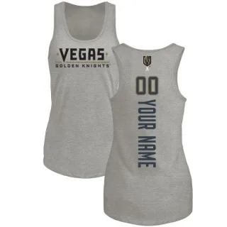 Custom Women's Vegas Golden Knights Custom Backer Tri-Blend Tank - Heathered Gray