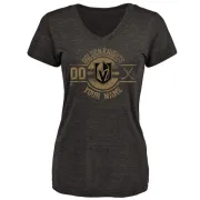 Custom Women's Vegas Golden Knights Custom Insignia Tri-Blend V-Neck T-Shirt - Black