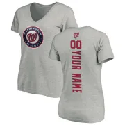 Custom Women's Washington Nationals Custom Backer Slim Fit T-Shirt - Ash