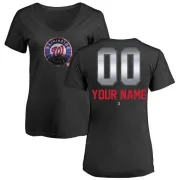 Custom Women's Washington Nationals Custom Midnight Mascot V-Neck T-Shirt - Black