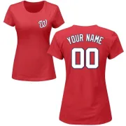 Custom Women's Washington Nationals Custom Name & Number T-Shirt - Red