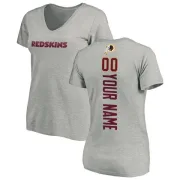 Custom Women's Washington Redskins Custom Backer V-Neck T-Shirt - Ash