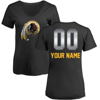 Custom Women's Washington Redskins Custom Midnight Mascot T-Shirt - Black