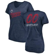 Custom Women's Washington Wizards Navy Custom Sideline Tri-Blend V-Neck T-Shirt