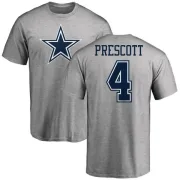 Dak Prescott Dallas Cowboys Name & Number Logo T-Shirt - Ash