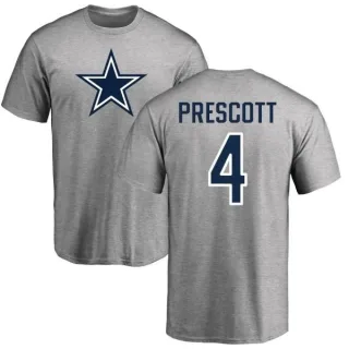 Dak Prescott Dallas Cowboys Name & Number Logo T-shirt - Gray