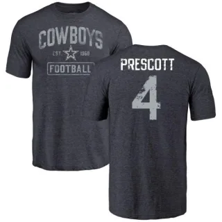 Dak Prescott Dallas Cowboys Name & Number Tri-Blend T-Shirt - Navy