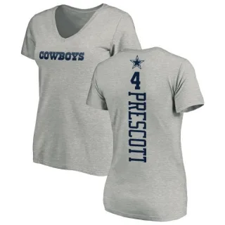 Dak Prescott Women's Dallas Cowboys Backer Slim Fit T-Shirt - Ash