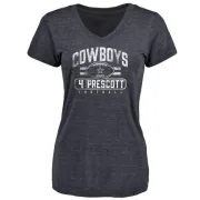 Dak Prescott Women's Dallas Cowboys Flanker Tri-Blend T-Shirt - Navy