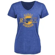 Dale Hawerchuk Women's St. Louis Blues Insignia Tri-Blend T-Shirt - Royal