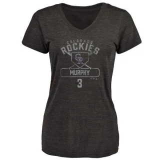 Dale Murphy Women's Colorado Rockies Base Runner Tri-Blend T-Shirt - Black