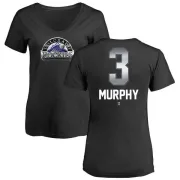 Dale Murphy Women's Colorado Rockies Midnight Mascot V-Neck T-Shirt - Black