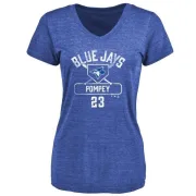 Dalton Pompey Women's Toronto Blue Jays Base Runner Tri-Blend T-Shirt - Royal