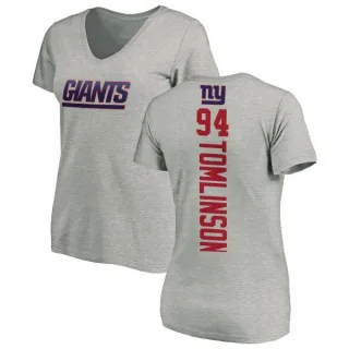 Dalvin Tomlinson Women's New York Giants Backer V-Neck T-Shirt - Ash