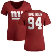 Dalvin Tomlinson Women's New York Giants Name & Number Logo Slim Fit T-Shirt - Red