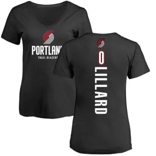 Damian Lillard Women's Portland Trail Blazers Black Backer T-Shirt