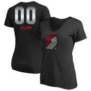 Damian Lillard Women's Portland Trail Blazers Black Midnight Mascot T-Shirt