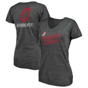 Damian Lillard Women's Portland Trail Blazers Black Sideline Tri-Blend V-Neck T-Shirt