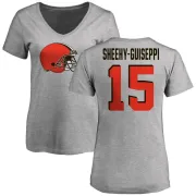 Damon Sheehy-Guiseppi Women's Cleveland Browns Name & Number Logo Slim Fit T-Shirt - Ash