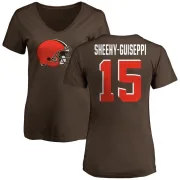 Damon Sheehy-Guiseppi Women's Cleveland Browns Name & Number Logo Slim Fit T-Shirt - Brown