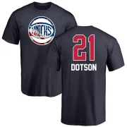 Damyean Dotson New York Knicks Navy Name and Number Banner Wave T-Shirt