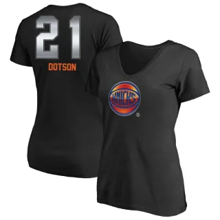 Damyean Dotson Women's New York Knicks Black Midnight Mascot T-Shirt