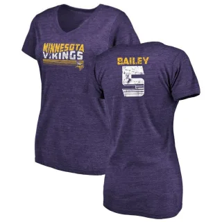 Dan Bailey Women's Minnesota Vikings Retro Tri-Blend V-Neck T-Shirt - Purple