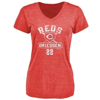 Dan Driessen Women's Cincinnati Reds Base Runner Tri-Blend T-Shirt - Red