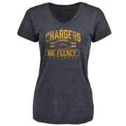 Dan Feeney Women's Los Angeles Chargers Flanker Tri-Blend T-Shirt - Navy