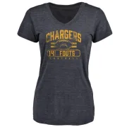 Dan Fouts Women's Los Angeles Chargers Flanker Tri-Blend T-Shirt - Navy