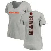 Dan Hampton Women's Chicago Bears Backer V-Neck T-Shirt - Ash