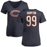 Dan Hampton Women's Chicago Bears Name & Number Logo Slim Fit T-Shirt - Navy