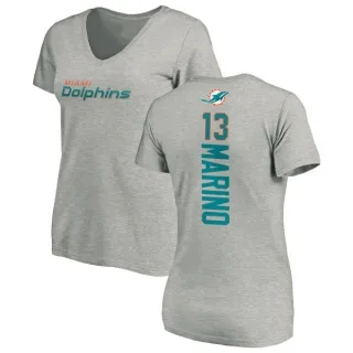 Dan Marino Women's Miami Dolphins Backer V-Neck T-Shirt - Ash