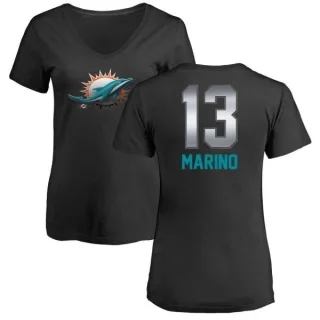 Dan Marino Women's Miami Dolphins Midnight Mascot T-Shirt - Black