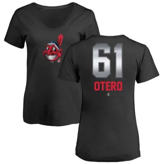 Dan Otero Women's Cleveland Indians Midnight Mascot V-Neck T-Shirt - Black