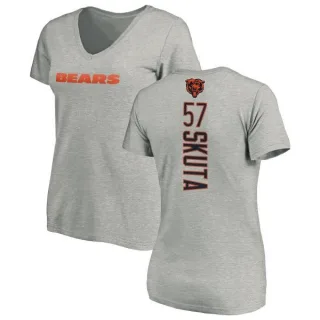 Dan Skuta Women's Chicago Bears Backer V-Neck T-Shirt - Ash