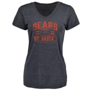 Dan Skuta Women's Chicago Bears Flanker Tri-Blend T-Shirt - Navy