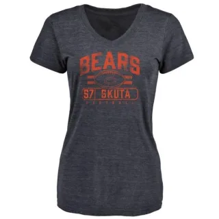 Dan Skuta Women's Chicago Bears Flanker Tri-Blend T-Shirt - Navy