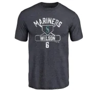 Dan Wilson Seattle Mariners Base Runner Tri-Blend T-Shirt - Navy