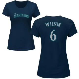 Dan Wilson Women's Seattle Mariners Name & Number T-Shirt - Navy