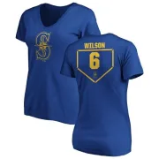 Dan Wilson Women's Seattle Mariners RBI Slim Fit V-Neck T-Shirt - Royal